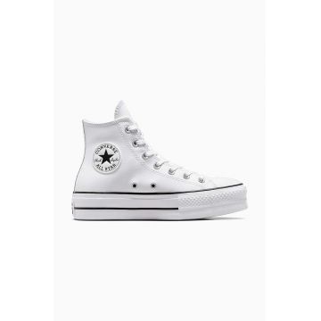 Converse teniși de piele femei, culoarea alb