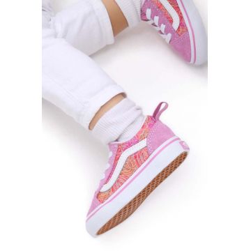 Vans tenisi copii TD Old Skool Elastic Lace ROSE DKBLU culoarea violet