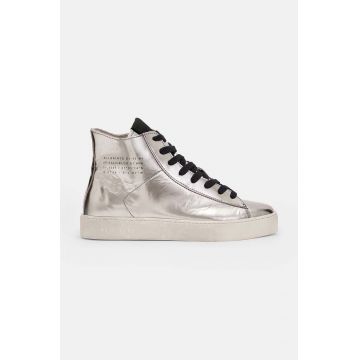 AllSaints tenisi de piele Tana Met High Top femei, culoarea argintiu, W118FB