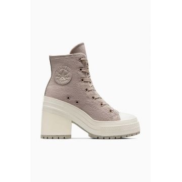 Converse tenisi Chuck 70 De Luxe Heel femei, culoarea gri, A06905C