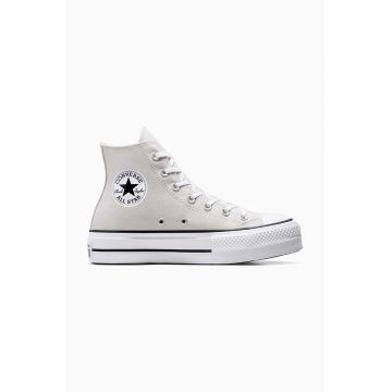 Converse tenisi Chuck Taylor All Star Lift femei, culoarea gri, A08287C