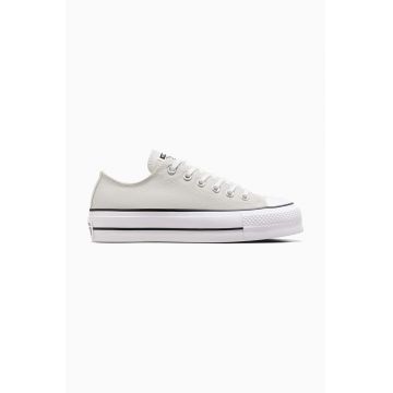 Converse tenisi Chuck Taylor All Star Lift femei, culoarea gri, A11538C