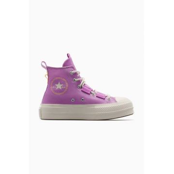 Converse tenisi Chuck Taylor All Star Lift Utility femei, culoarea roz, A07602C