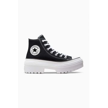 Converse tenisi Chuck Taylor All Star Lugged Heel femei, culoarea negru, A08258C