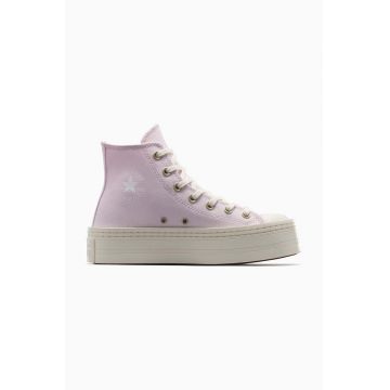 Converse tenisi Chuck Taylor All Star Modern Lift femei, culoarea roz, A07578C