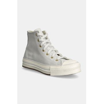 Converse tenisi copii CHUCK TAYLOR ALL STAR EVA LIFT culoarea gri, A10382C