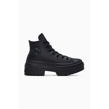 Converse tenisi de piele Chuck Taylor All Star Lugged Heel culoarea negru, A10369C