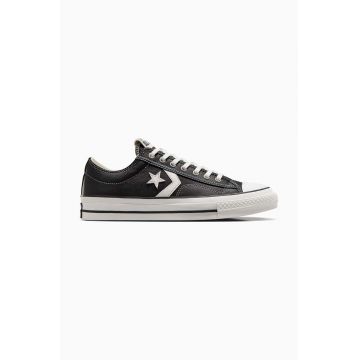 Converse tenisi de piele Star Player 76 barbati, culoarea negru, A06204C