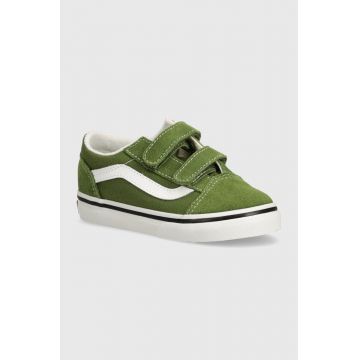 Vans adidasi de piele intoarsa pentru copii Old Skool culoarea verde, VN000CPZCIB1