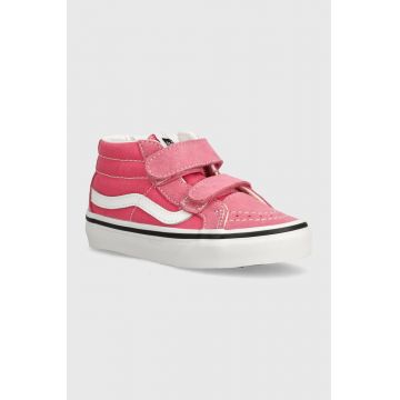 Vans adidasi de piele intoarsa pentru copii SK8-Mid Reissue culoarea roz, VN000CZ5CHL1