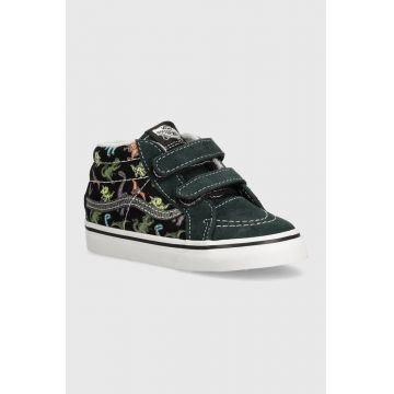 Vans adidasi de piele intoarsa pentru copii SK8-Mid Reissue culoarea verde, VN000CQ0BS51