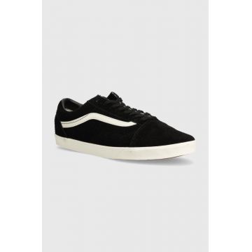 Vans tenisi din piele intoarsa Old Skool Lowpro culoarea negru, VN000D0E1KP1