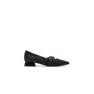 Pantofi Glitter-I24 BHI243567 Negru - Piele naturala