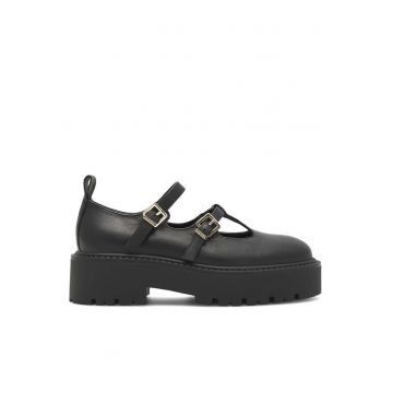 Pantofi sport dama din piele naturala - culoare negru